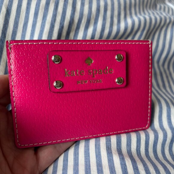 Kate Spade Hot Pink Leather Slim Cardholder - Picture 2 of 6